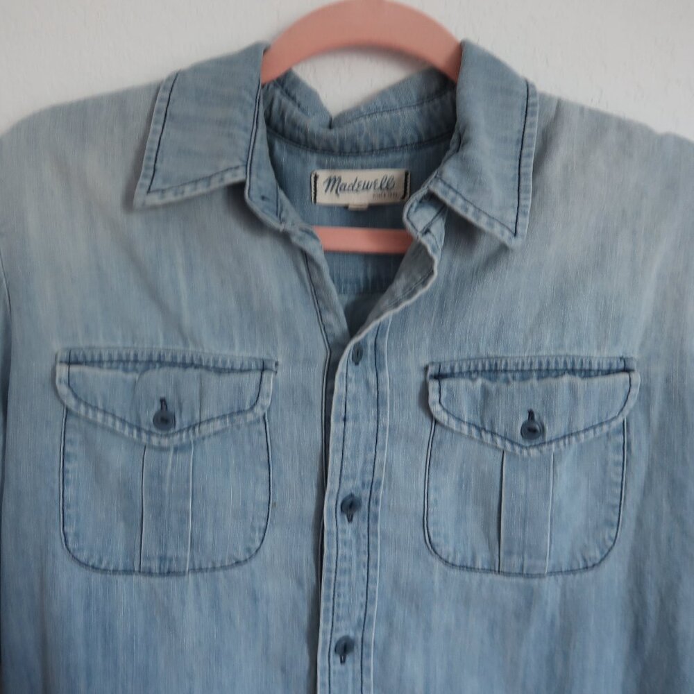Madewell Chambray Button-Up Shirt - Size Small - Picture 2 of 8